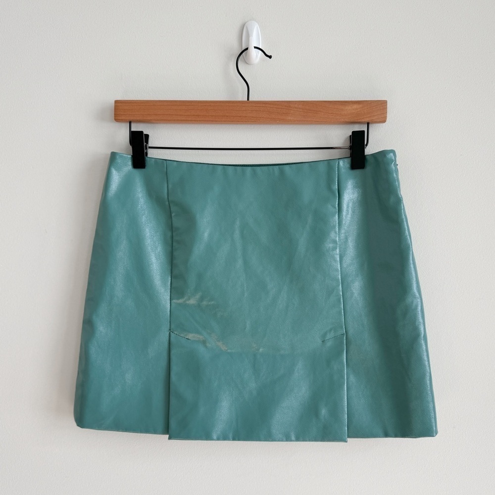 WEEKDAY • Jules Mini Skirt in Turquoise - Picture 3 of 13